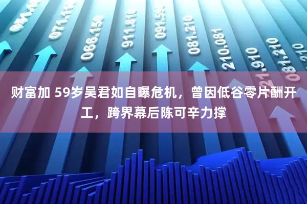 财富加 59岁吴君如自曝危机，曾因低谷零片酬开工，跨界幕后陈可辛力撑